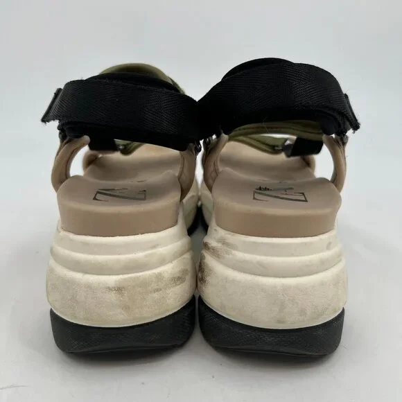 Zara Green Black Chunky Velcro Sandals | Women's Size 39EU - Picture 3 of 9